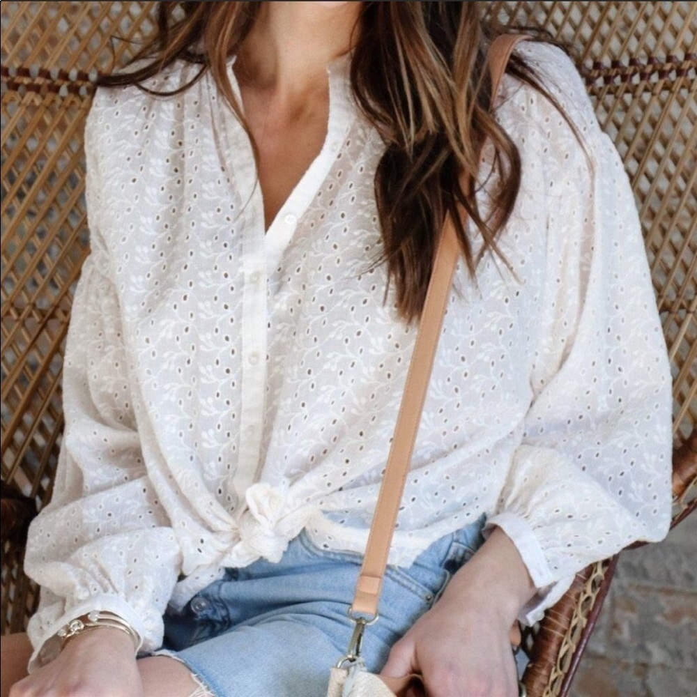 Free People Maddison eyelet Embroidered Top - Picture 9 of 10
